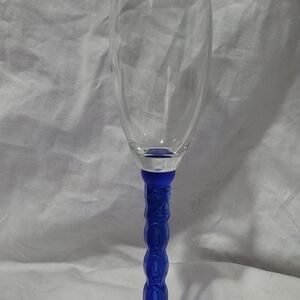 Vintage 2000 Y2K Champagne Flute w/ Cobalt Blue Twisted Stem